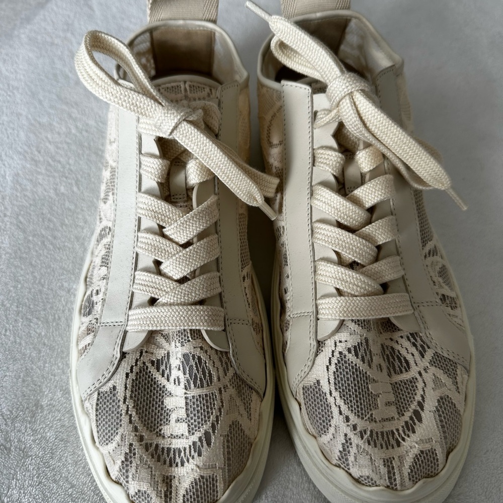 Chloe Cream Lace Women's Sneakers